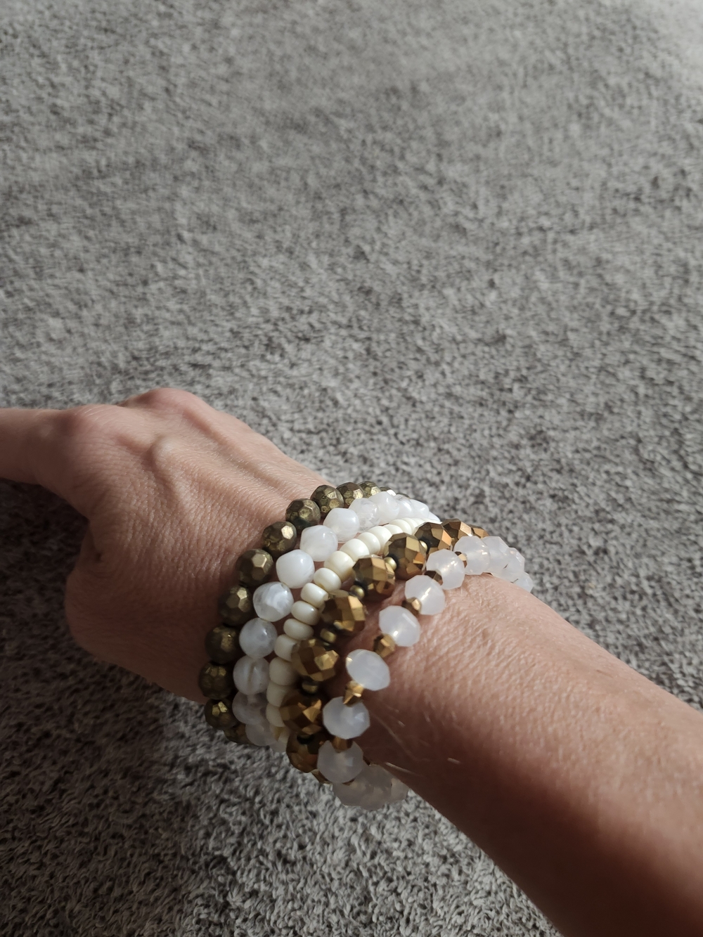 Boho Festival Coachella Bracelet Stack Neutral Tones